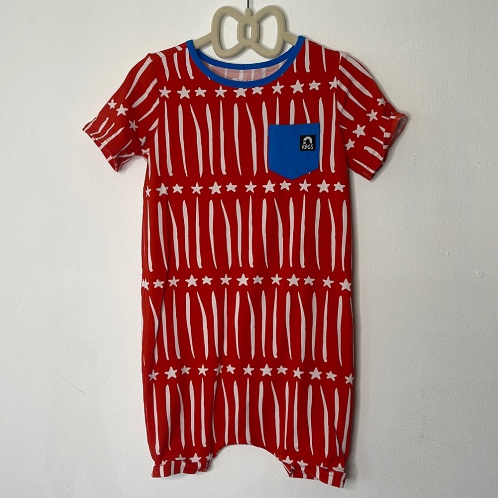 Rags to Raches Snapless Romper Stars and Stripes​